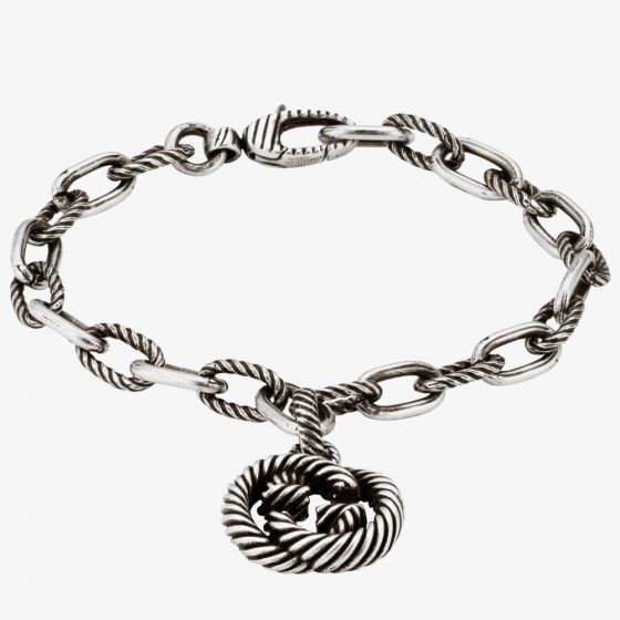 Gucci Interlocking Oxidised Chain Bracelet YBA6071580010