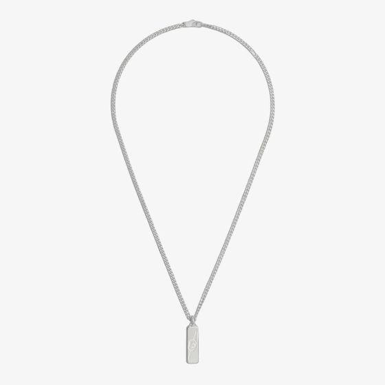 Gucci Silver Tag Interlocking Necklace YBB77405500100U