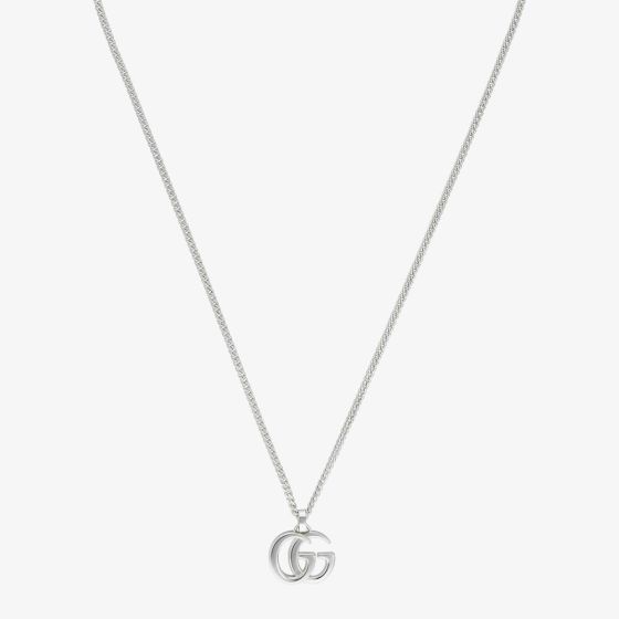 Gucci Marmont Silver Trademark GG Pendant Necklace YBB81491400100U