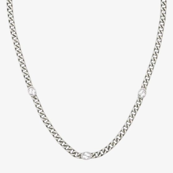 Gucci Interlocking Sterling Silver 50cm Necklace YBB84363000100U