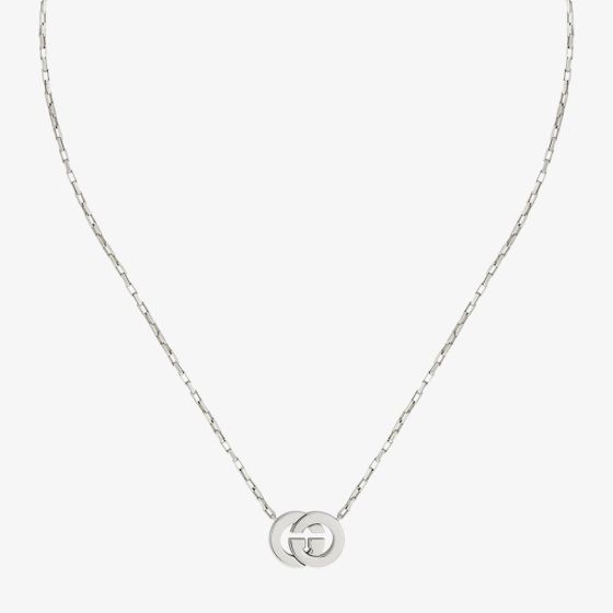 Gucci Interlocking Silver 45cm Necklace YBB85396400100U