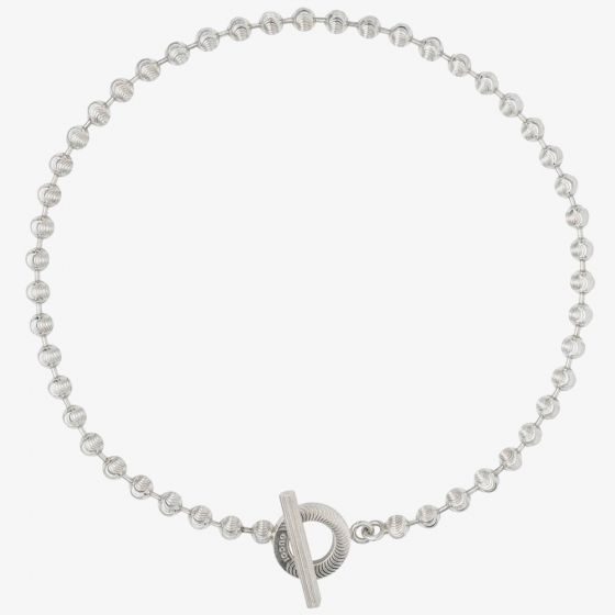 Gucci Boule Silver Stripe Beaded Choker Necklace YBB6027360010