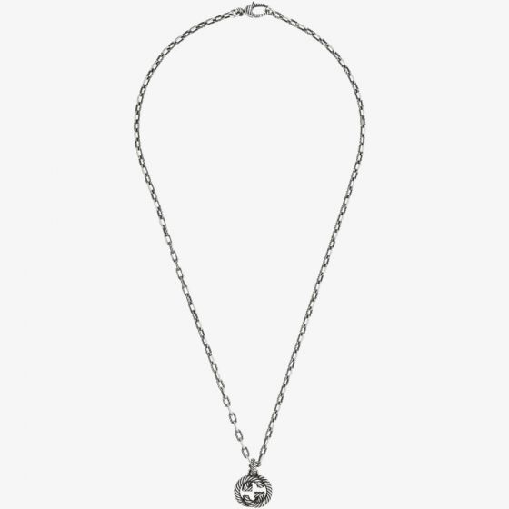 Gucci Interlocking Oxidised Chain Necklace YBB60415500100U
