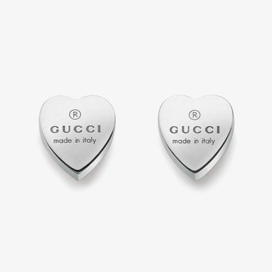 Gucci Trademark Heart Silver Stud Earrings YBD22399000100U