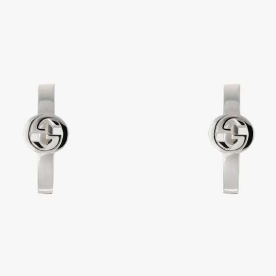 Gucci Gucci Interlocking Silver 17.5mm Hoop Earrings YBD79632300100U