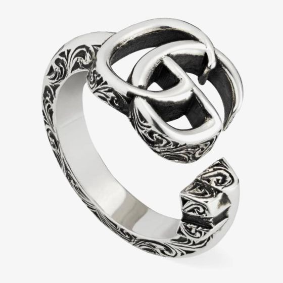 Gucci GG Marmont Silver Double G Open Key Ring YBC62776000201