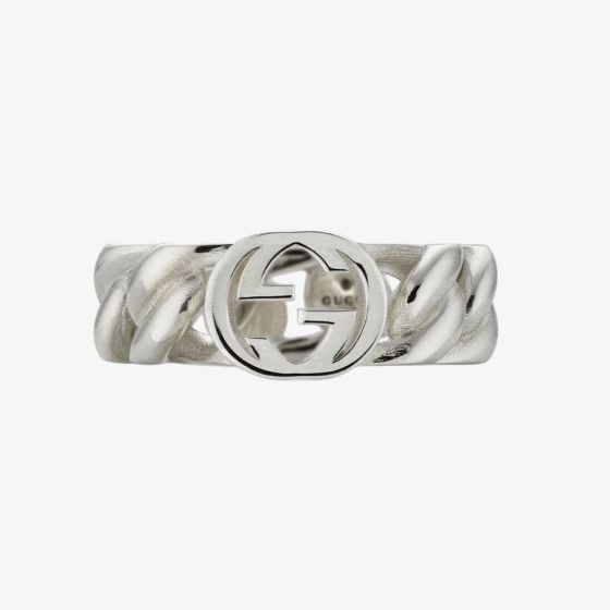 Gucci Interlocking Sterling Silver 7mm Ring YBC84362700101