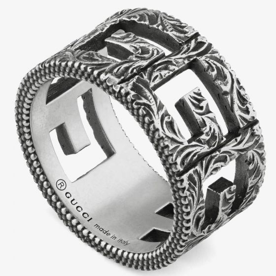 Gucci G Cube Silver Motif Ring YBC551918001