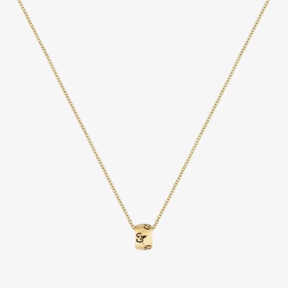 Gucci Icon 18ct Yellow Gold Cut Out Trademark Necklace YBB80436800100U