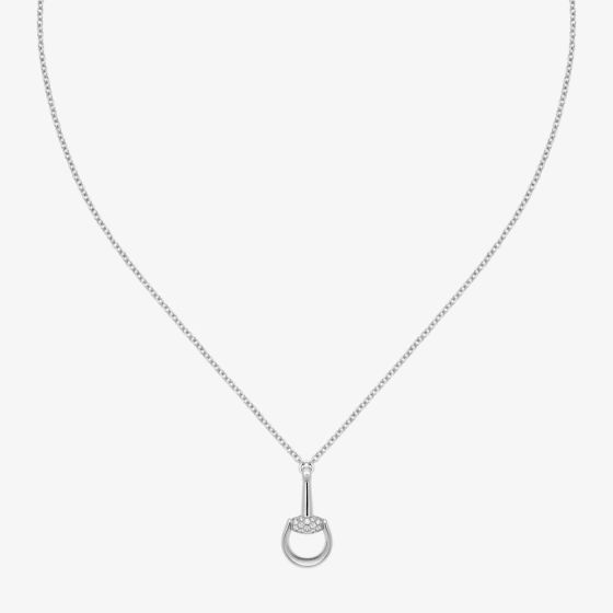 Gucci Horsebit 18ct White Gold Diamond Necklace YBB83232100100U