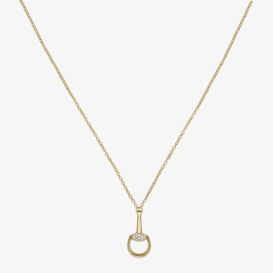 Gucci Horsebit 18ct Yellow Gold & Diamond Pendant YBB83232100200U