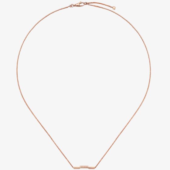 Gucci 18ct Rose Gold GUCCI Link to Love Bar Necklace YBB66210800200U