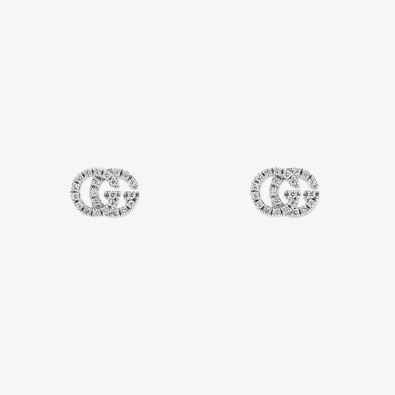 Gucci GG Running 18ct White Gold Diamond Stud Earrings YBD48167800100U