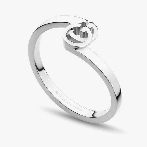 Gucci GG Running 18ct White Gold Crossover Ring YBC457122003