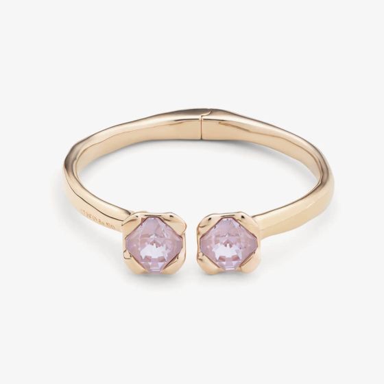 UNOde50 Aura Gold Plated Pink Crystal Hinged Bangle PUL2357RSAORO0L