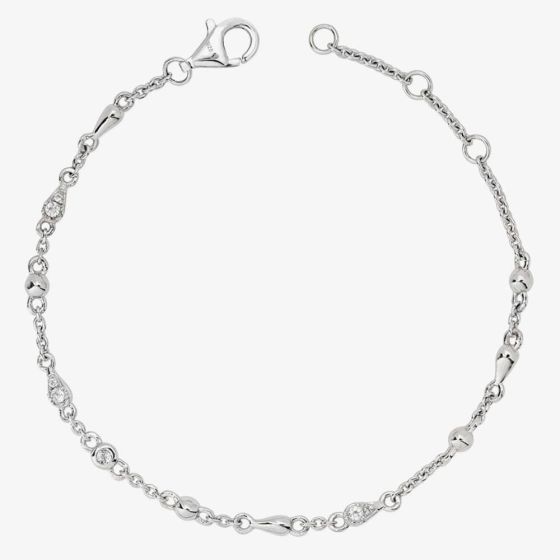 Lucy Quartermaine Silver Skinny Drip White Topaz Bracelet SDB1