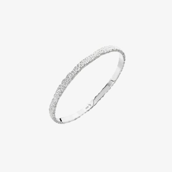 Lucy Quartermaine Silver Hula Textured Bangle HBG1