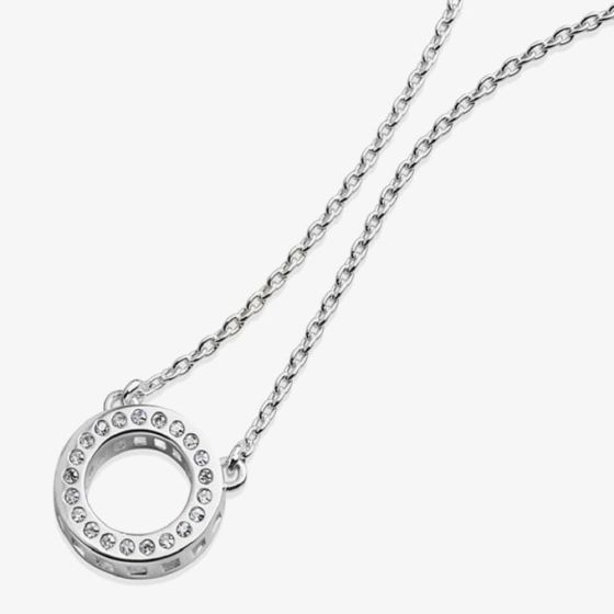 Lucy Quartermaine Silver White Topaz Halo Pendant Necklace ADP3