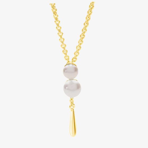 Lucy Quartermaine Gold Vermeil Royal Pearl Drop Pendant Necklace RP1G