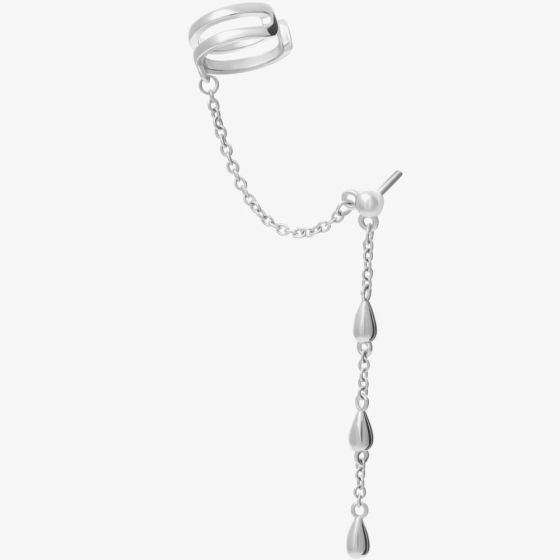 Lucy Quartermaine Silver Single Drop Earring With Cuff DCER1