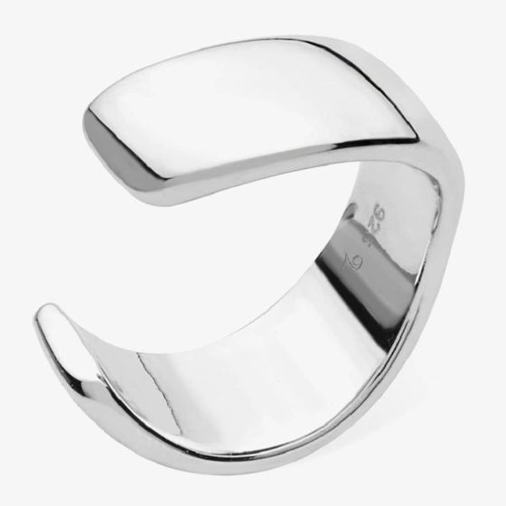 Lucy Quartermaine Silver Drop Flat Plain Single Ear Cuff DCU4