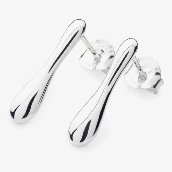 Lucy Quartermaine Silver Drop Stud Earrings DS1