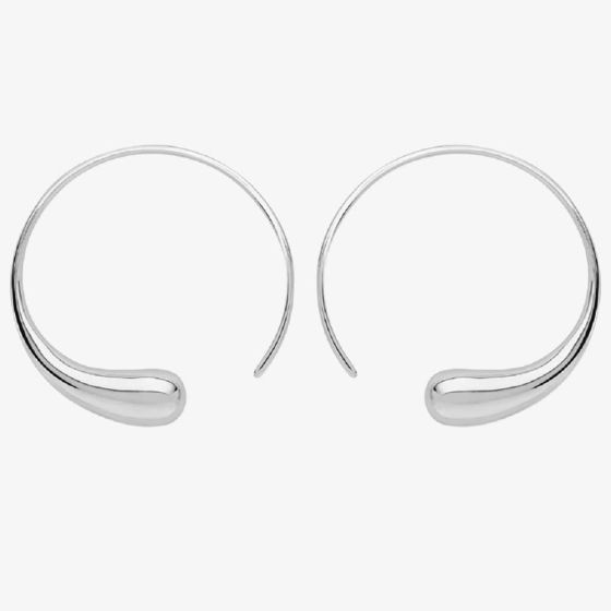 Lucy Quartermaine Silver Large Luna Hoop Earrings LER1