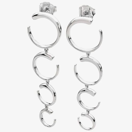 Lucy Quartermaine Silver Quarter Luna Dropper Earrings LER4