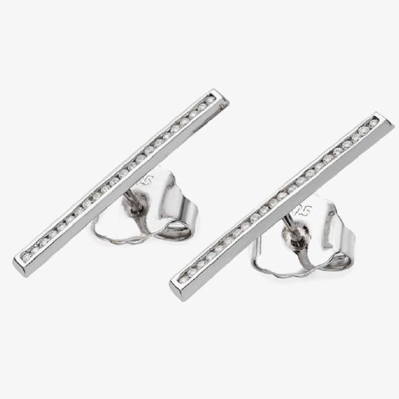 Lucy Quartermaine Silver Melody Key Stud Earrings MLS1