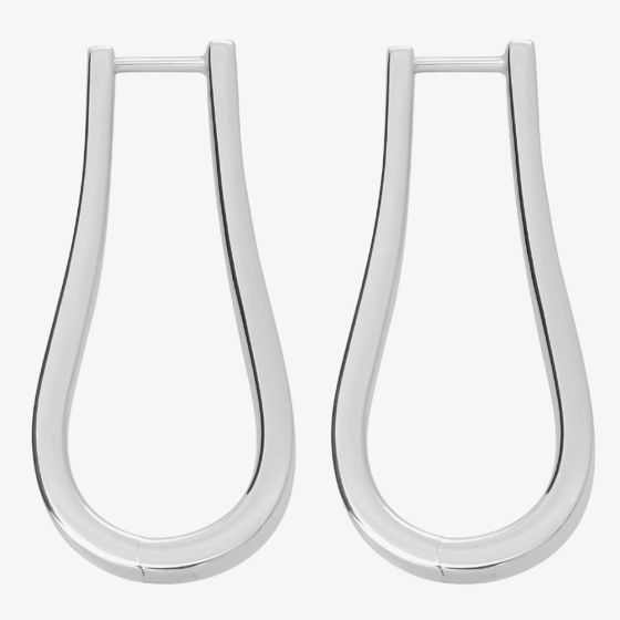 Lucy Quartermaine Silver Petal Extra Large Hoop Earrings PH4