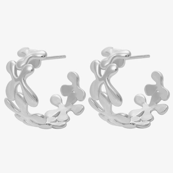 Lucy Quartermaine Silver Splash Hoop Earrings SER7