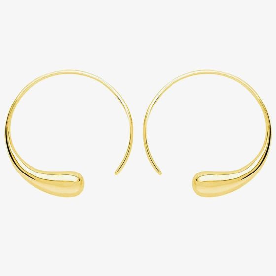 Lucy Quartermaine Gold Vermeil Large Luna Threader Hoop Earrings LER1G