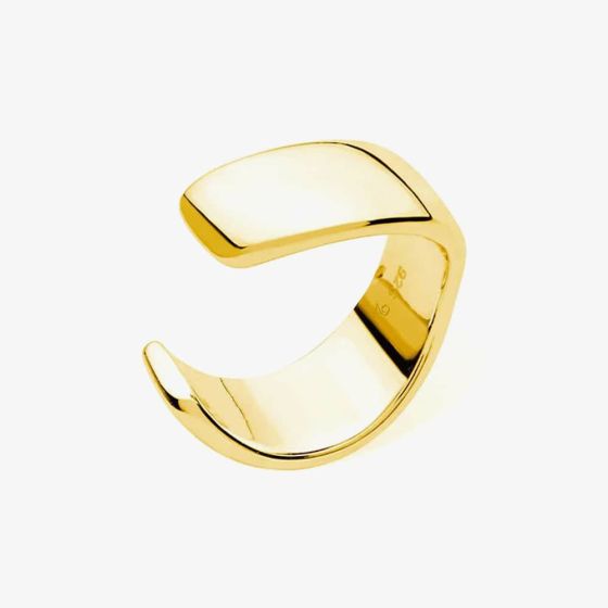 Lucy Quartermaine Gold Vermeil Flat Plain Cuff Earring DCU4G