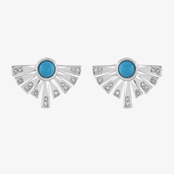 Lucy Quartermaine Sterling Silver Egyptian Turquoise Stud Earrings ES2