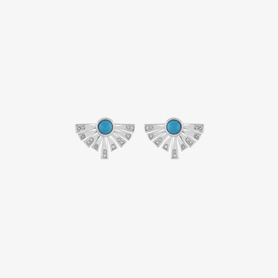 Lucy Quartermaine Silver & Turquoise Egyptian Studs Earrings ES2