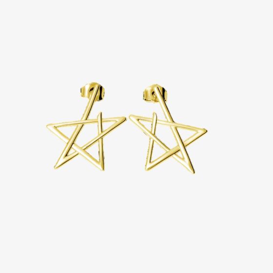 Lucy Quartermaine Gold Vermeil Sol Star Stud Earrings LS4G