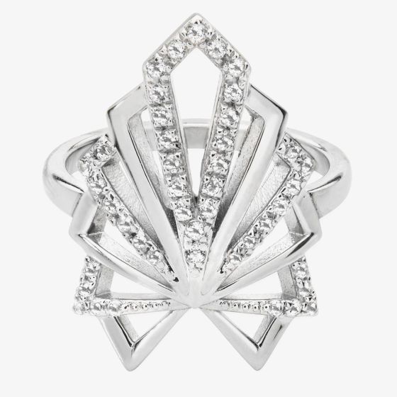 Lucy Quartermaine Silver Shard Fashion Ring ADR7L
