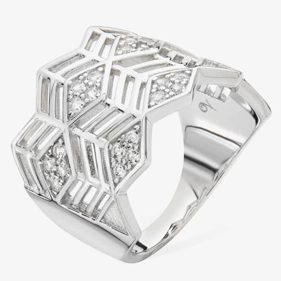 Lucy Quartermaine Silver Art Deco Full Triangle Ring ADR9