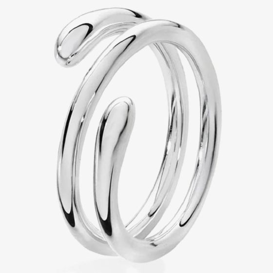 Lucy Quartermaine Silver Drop Coil Ring DR12