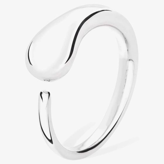 Lucy Quartermaine Silver Open Luna Drop Ring LR3