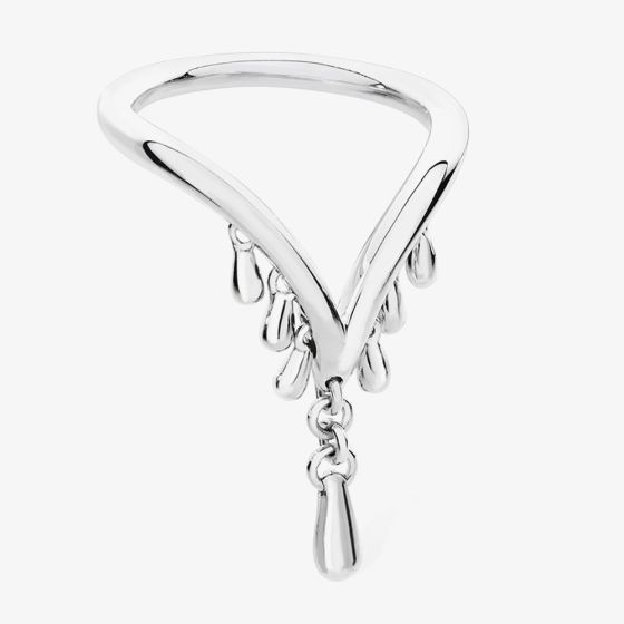 Lucy Quartermaine Silver Waterfall Wishbone Ring WFR2L