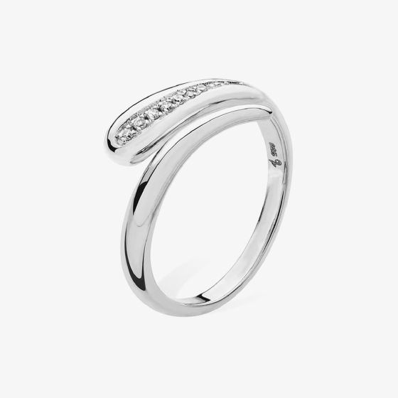 Lucy Quartermaine Silver Topaz Skinny Drip Snake Ring SDR5