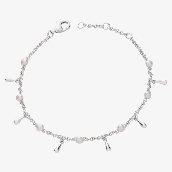 Lucy Quartermaine Silver Royal Pearl Drop Anklet RA1