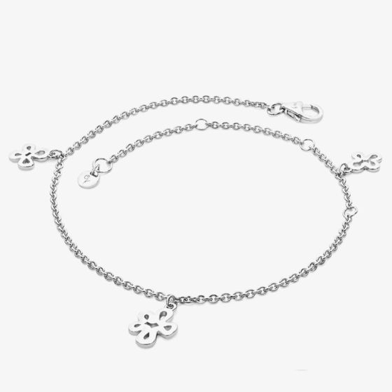 Lucy Quartermaine Silver Open Splash Charm Anklet SA2