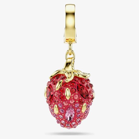 Swarovski Idyllia 18ct Gold Tone Plated Crystal Strawberry Charm 5743136