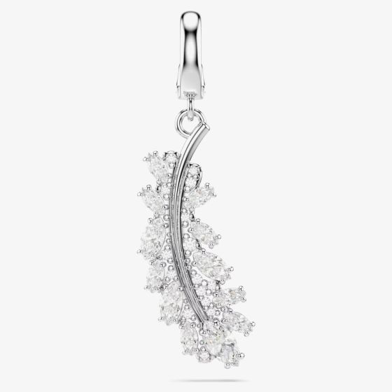 Swarovski Vienna Rhodium Plated Feather Charm 5757739