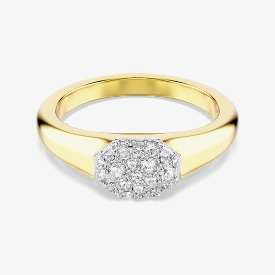 Swarovski Dextera Octagon Gold Tone Plated White Crystal Ring 5732851