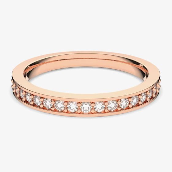 Swarovski Rare Rose Gold Tone White Crystal Channel Half Eternity Ring 5032