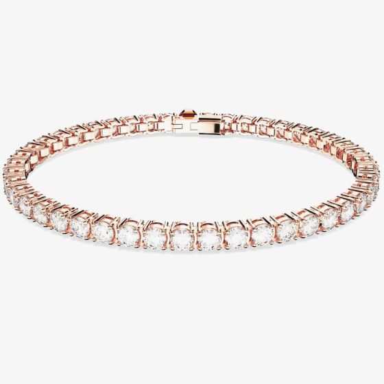 Swarovski Matrix White Rose Gold Plated Tennis Bracelet 5657659 M