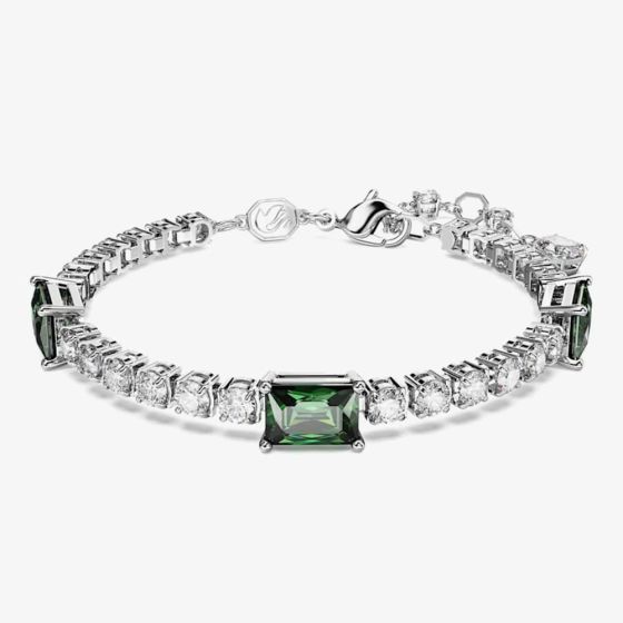 Swarovski Matrix Green Mixed Cuts Tennis Rhodium Plated Bracelet 5666422 (M)